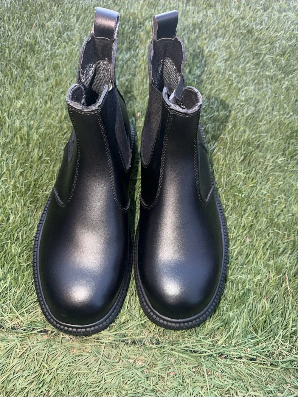 Men's Classic Black Leather Chelsea Boots — Steel Slip-On Style